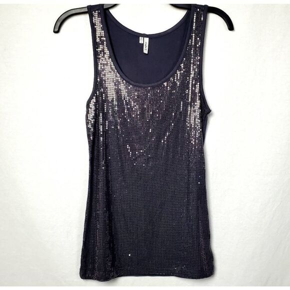 Studio Y Maurices Small Gray Sequin Front Top - Picture 2 of 6